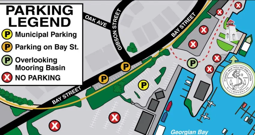 A map of parking and street closures in the area.